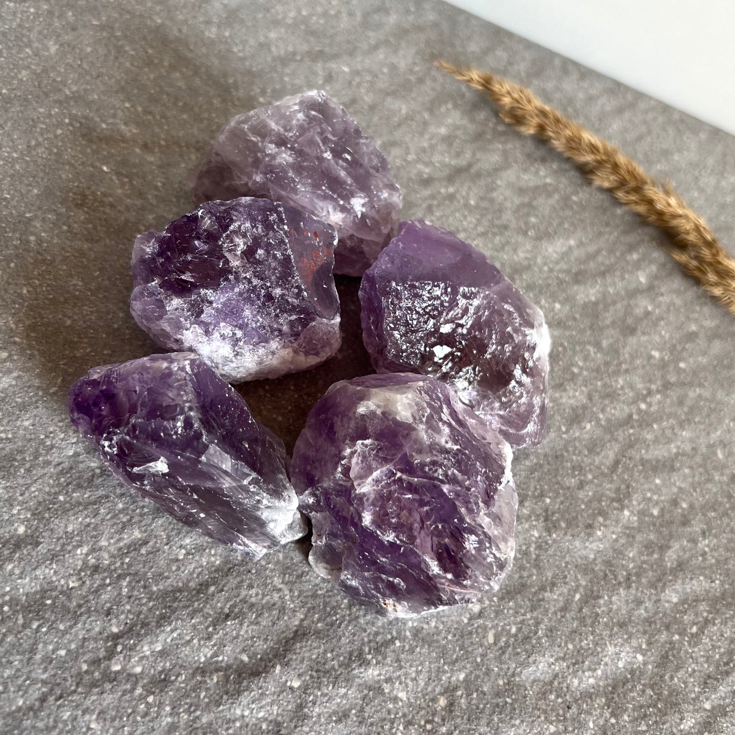 Amethyst Rohsteine von oben