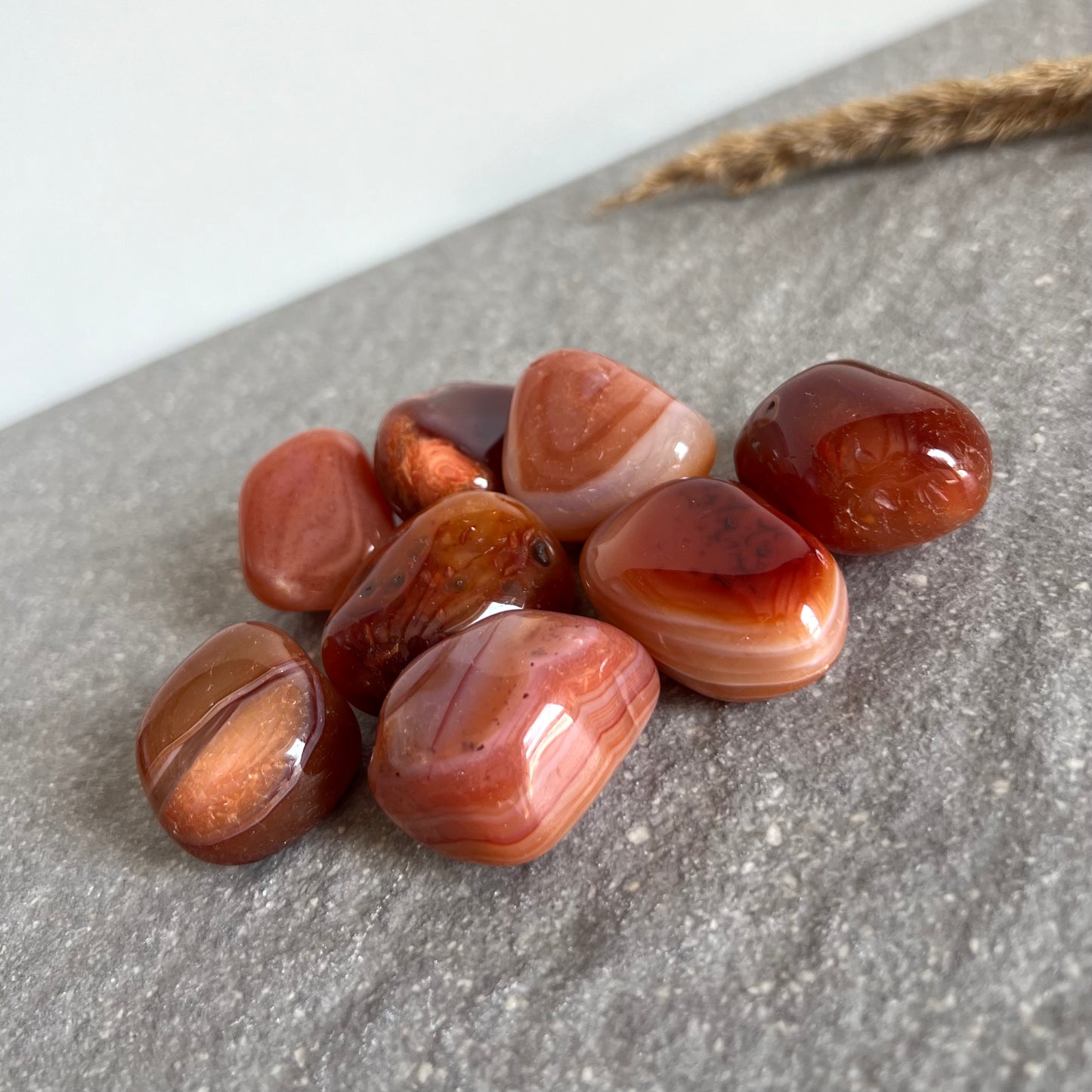 Karneol Trommelsteine gebändert