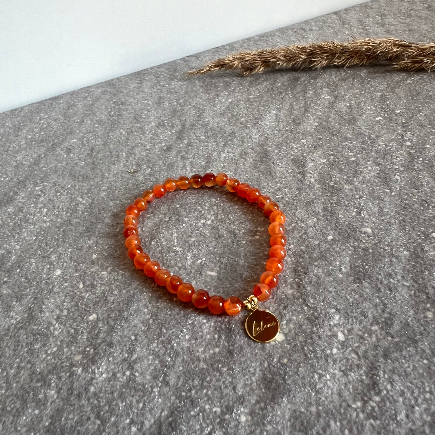 Leuchtend orangenes Karneol Armband