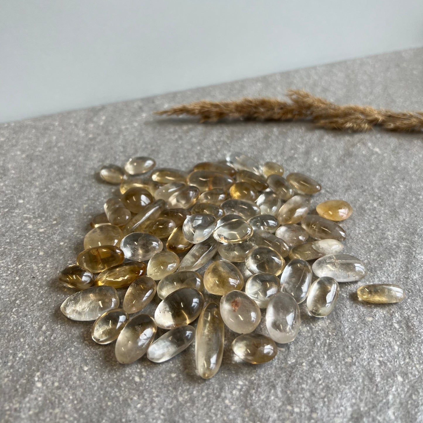 Citrin Trommelsteine ungebrannt