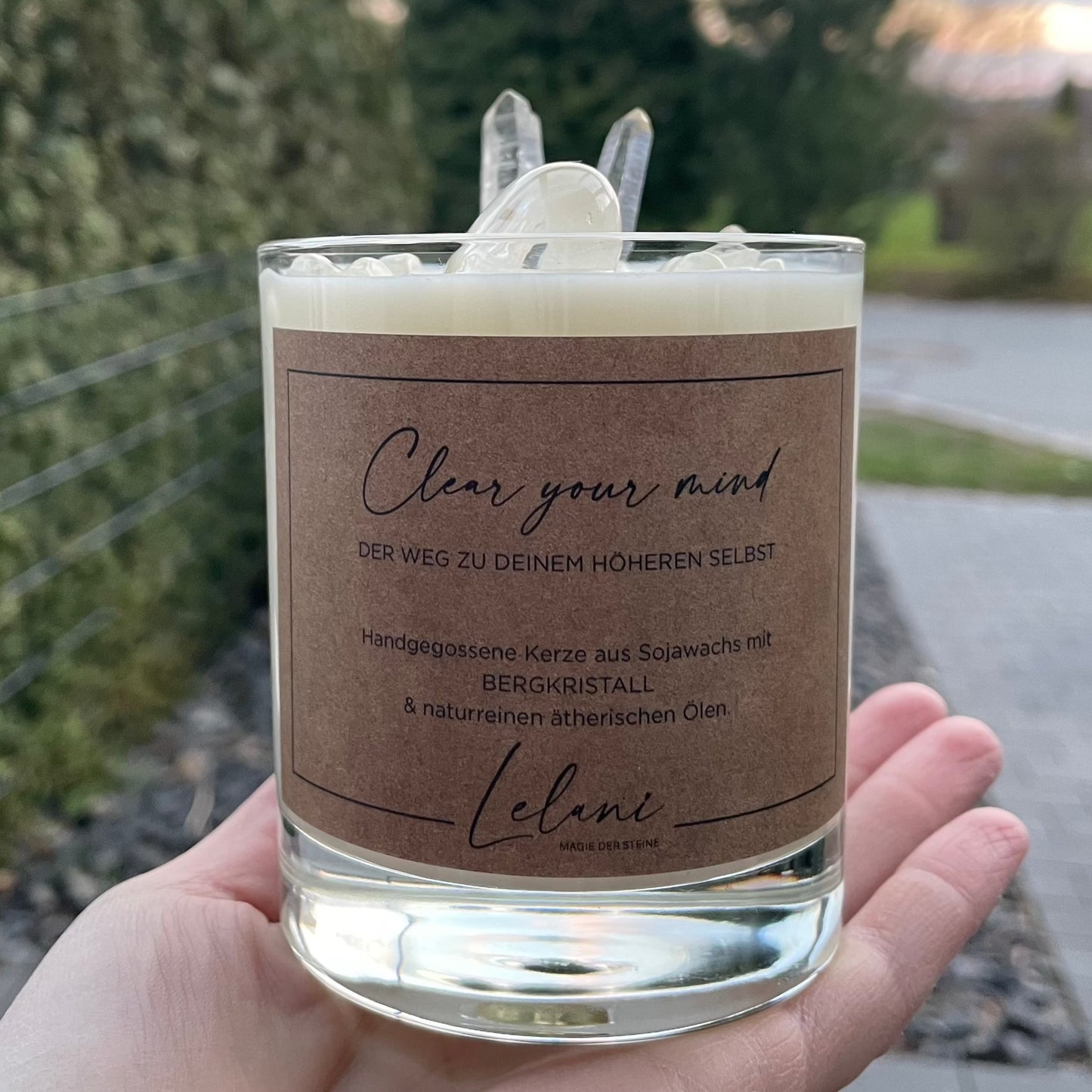 Edelsteinkerze "Clear your mind"