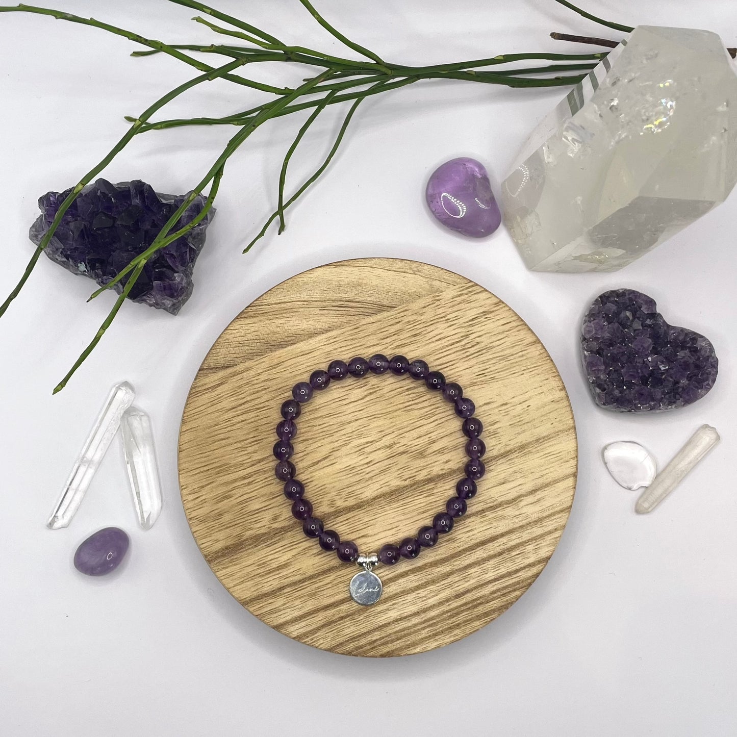 Amethyst Armband mit Charm