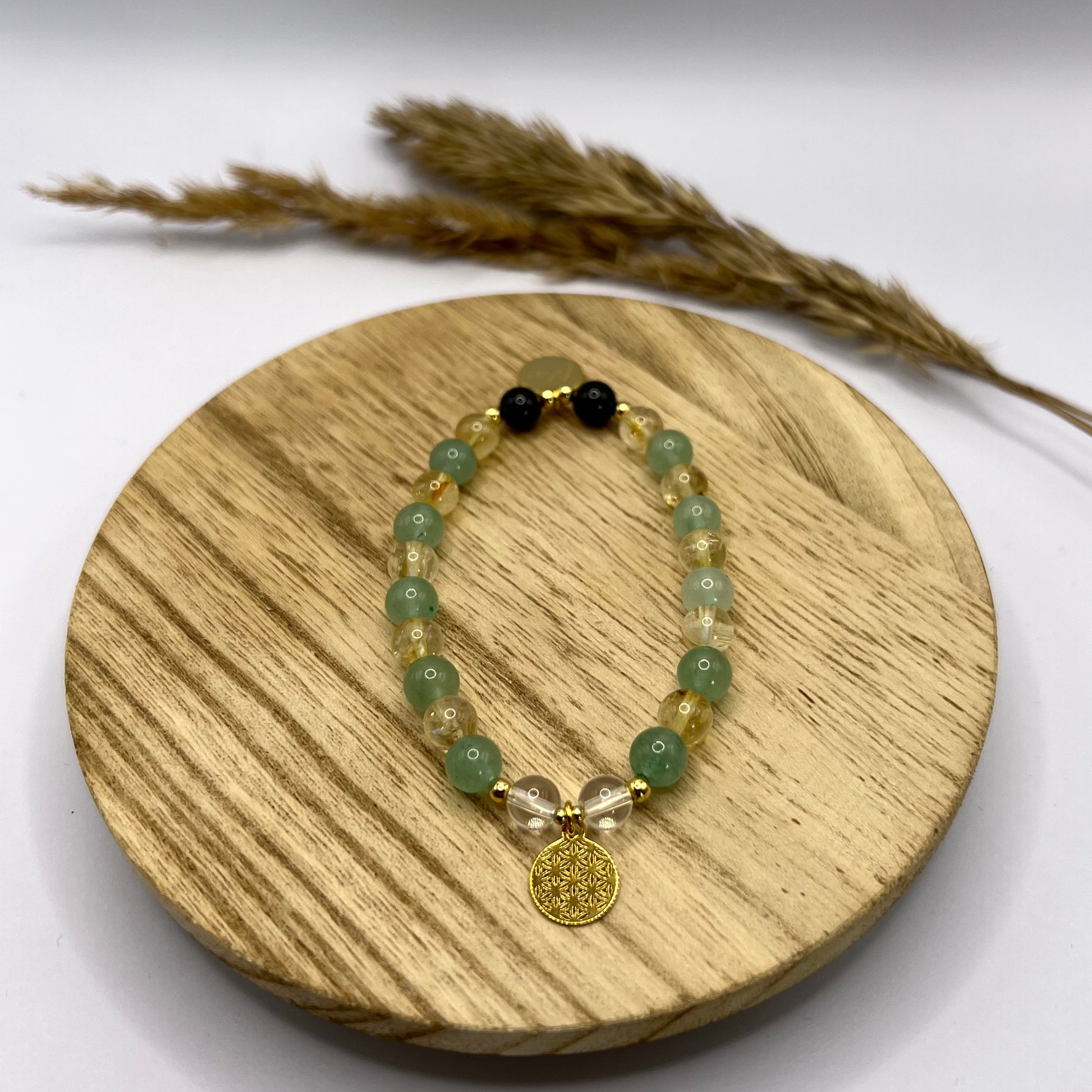 Go for it - Edelsteinarmband aus Citrin, Aventurin, Turmalin Schörl und Bergkristall