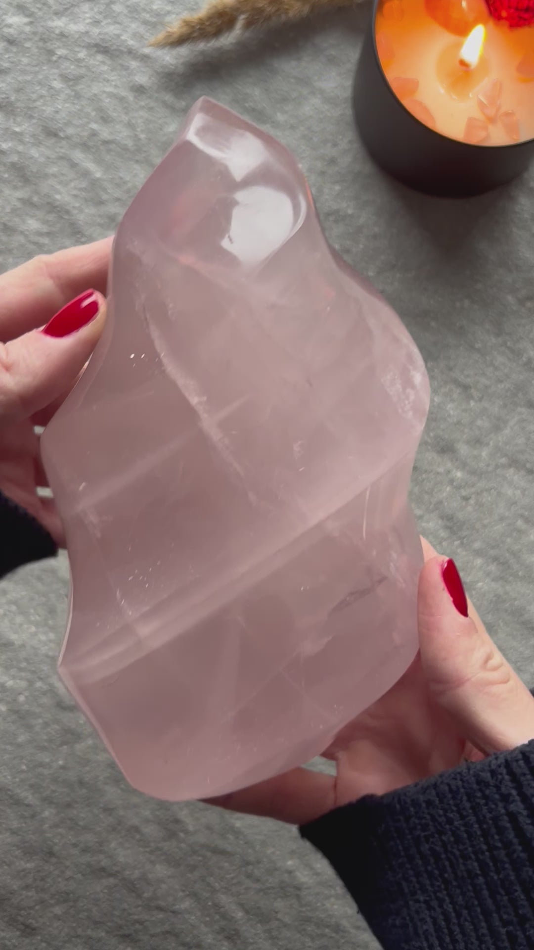 XL Rosenquarz Flamme Video